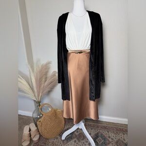 Forever 21 - Black Velvet Like Sophisticated Open Cardigan